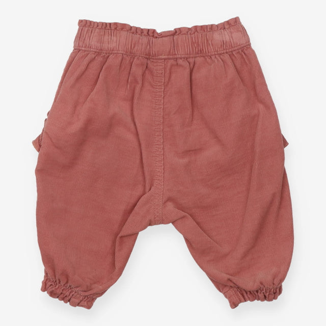 Trousers Pull on Cord Rose Pink with Frills