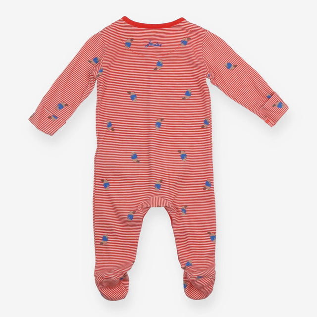 Sleepsuit Red Stripe Beaver Appliques