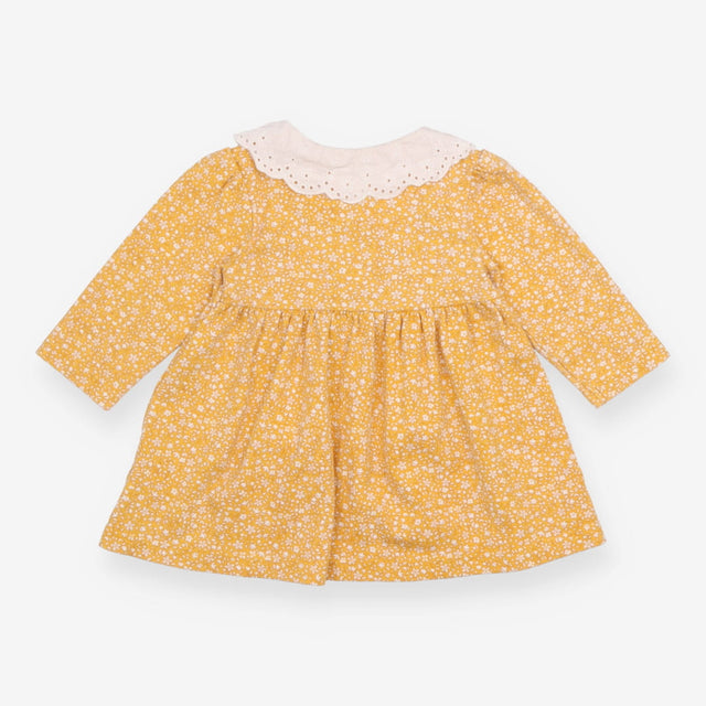 Collar Dress Yellow with Floral pattern