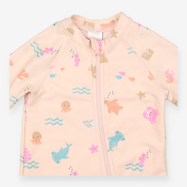Sunsuit Peach with Sea Creatures