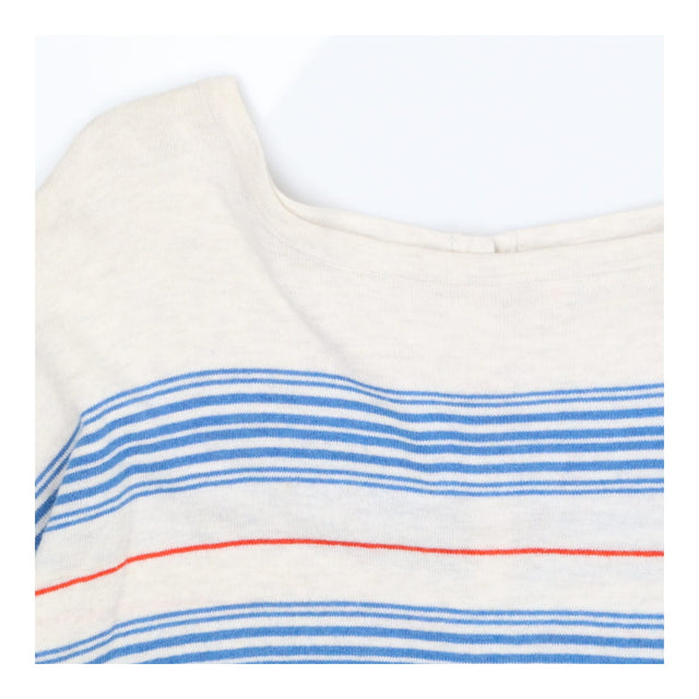 Striped Knit Sweater Cream Blue Red