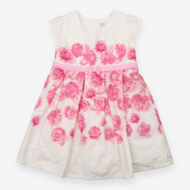 White Dress Pink Roses