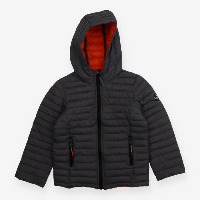 Coat Puffer grey orange lining