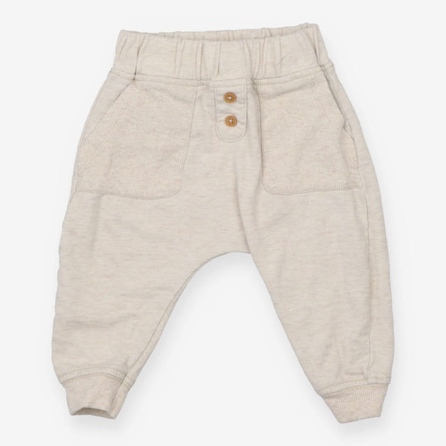 Joggers cream with ribbed pockets