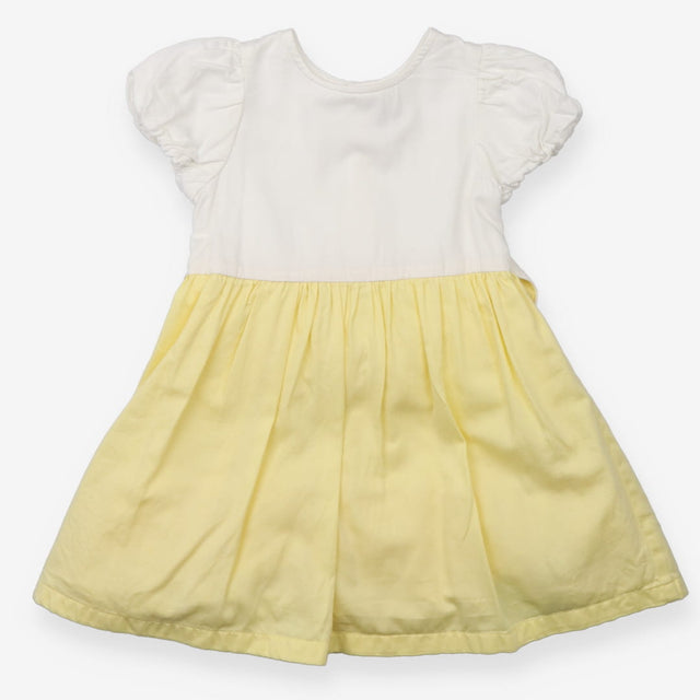 Dress lemon yellow white layered dress