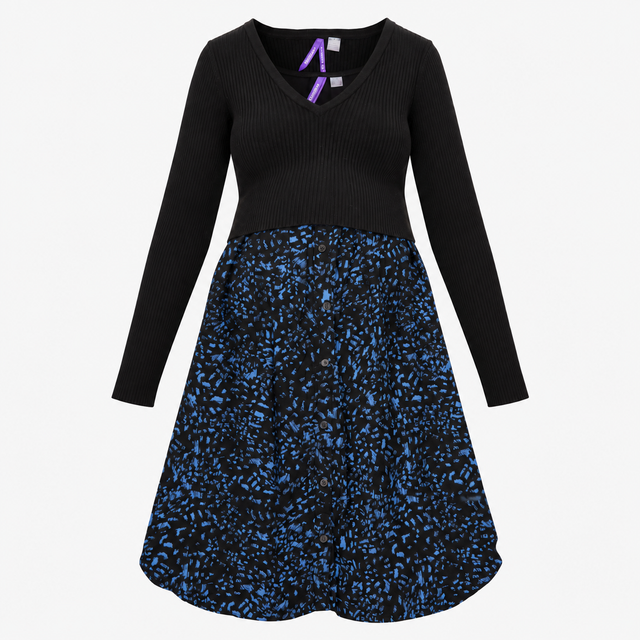 Alicia Black & Blue Layered Knitted Maternity & Nu