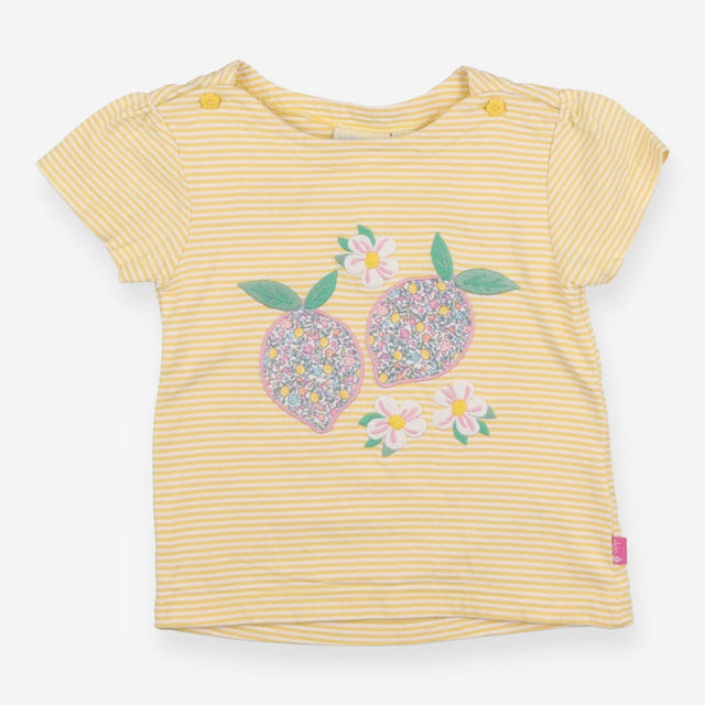 Yellow Striped Floral Lemons T-shirt