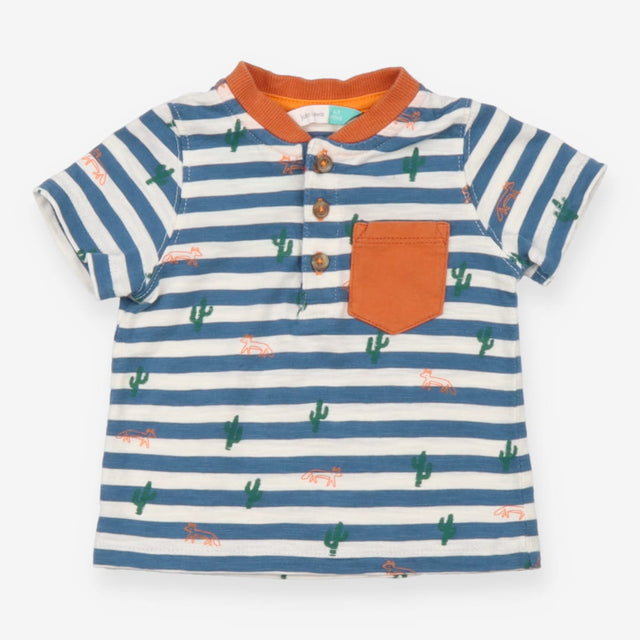 T-shirt blue stripe desert cacti
