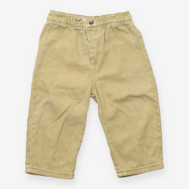 Jeans pull on wide leg yellow