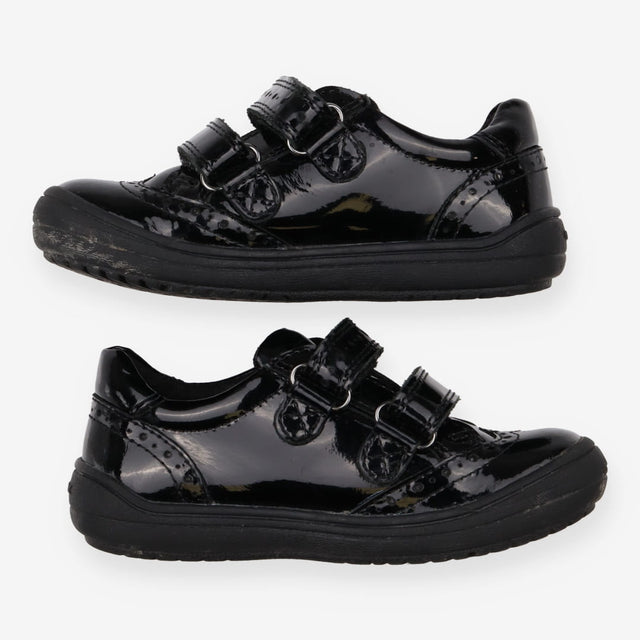 Black velcro girls school shoes
