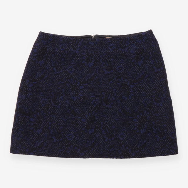 Skirt Black Purple Patterned Jacquard Textured A-L