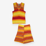 Knitted Vest Top & Shorts Co Ord Multicolour Space