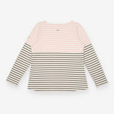 Breton Top Cream Pink Charcoal Stripe Long Sleeve