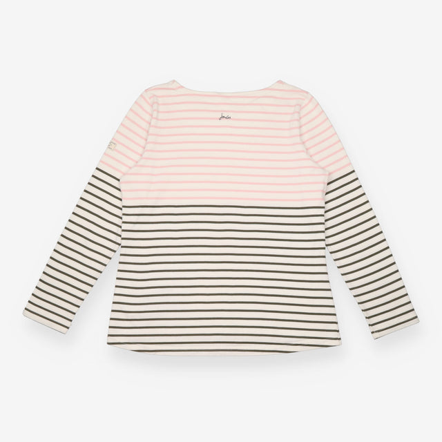 Breton Top Cream Pink Charcoal Stripe Long Sleeve