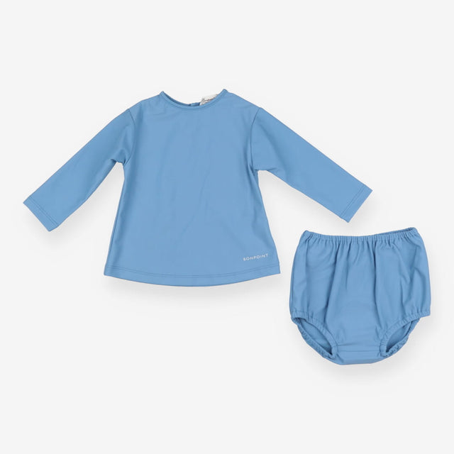 Swim top and pants blue