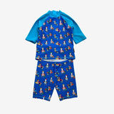 Blue Seagull at the beach Rash Vest and Shorts