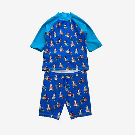 Blue Seagull at the beach Rash Vest and Shorts