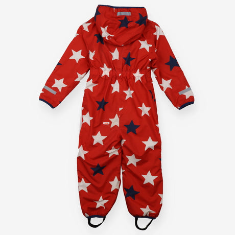 fleece lined Puddlesuit red with blue and white st