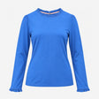 Bright Cobalt Blue Cotton Modal Frill High Neck Lo
