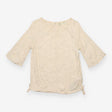 Cream Metallic Silver Floral Embroidered 3/4 Sleev