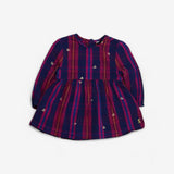 LS maroon heart stripe dress