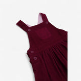 Dress Pinafore Plum Cord with Mouse Appliques