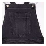 Dress Washed Black Denim Cotton Dungaree Pinafore