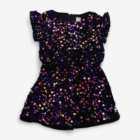 Playsuit Black With Purple Sequins