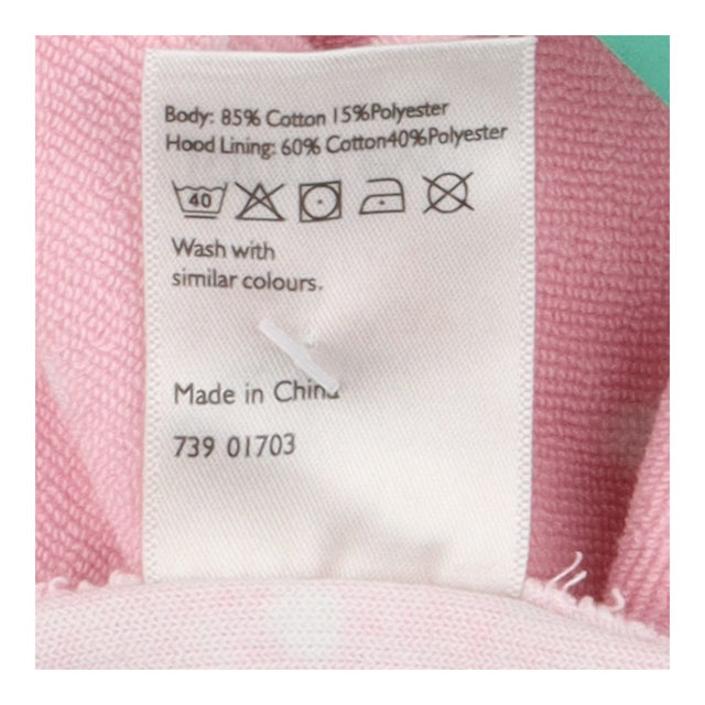 Poncho towelling pink white spot