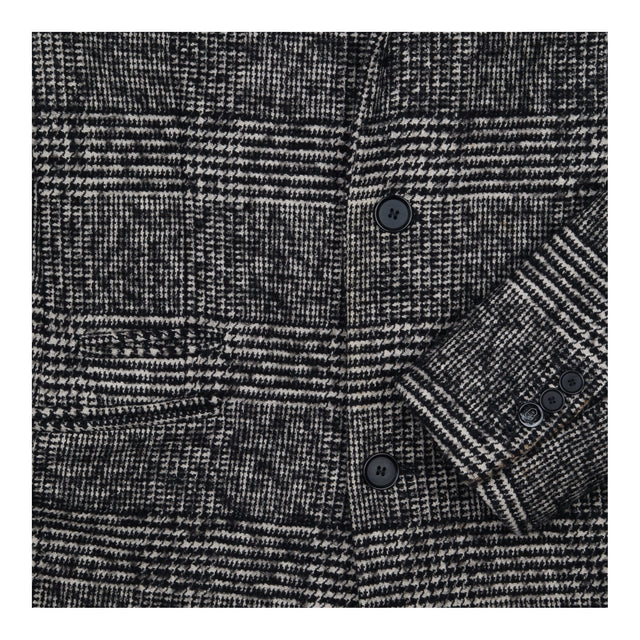 Checked Coat Wool Blend Longline Tailored Single B