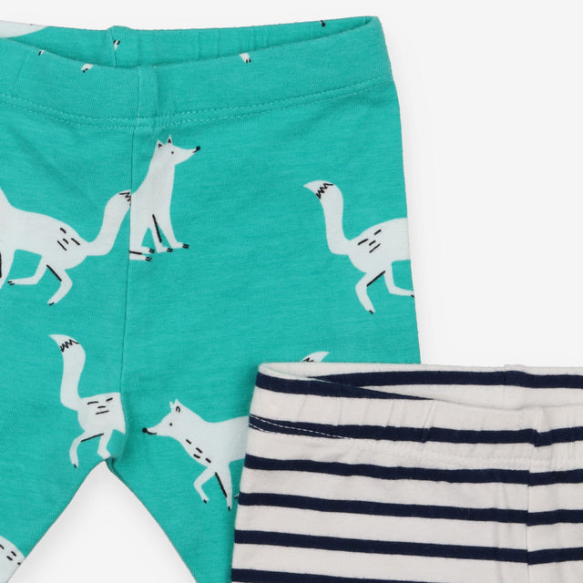 Leggings Navy Stripe and Green Fox 2-Pack