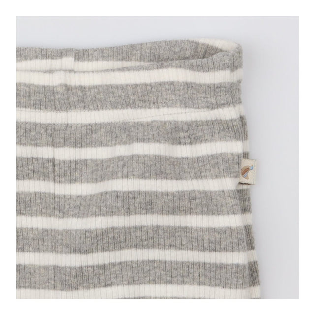 Grey and White Stripe Leggings and Baby Hat with L