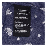 Midi Dress Navy Paisley Print Draped Neck Short Sl