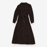 Black triangle geo print sheer shirt dress