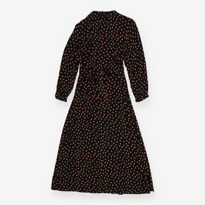 Black triangle geo print sheer shirt dress