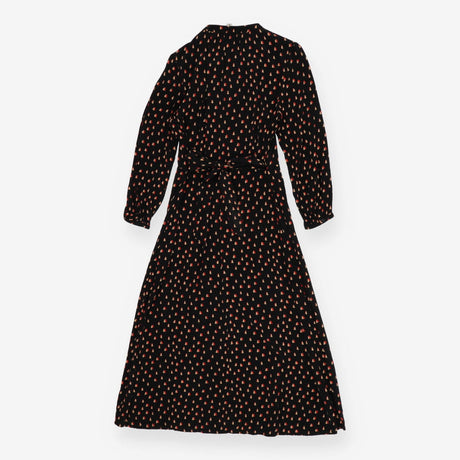 Black triangle geo print sheer shirt dress
