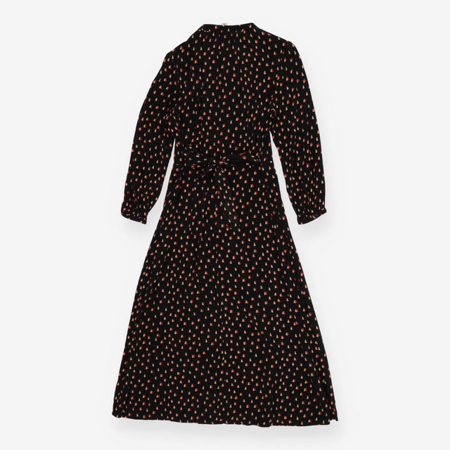 Black triangle geo print sheer shirt dress