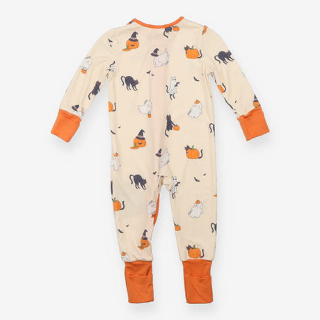 Halloween Zipped Sleepsuit Cream and Orange