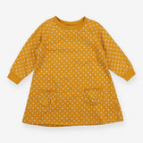 Dress long sleeve yellow floral print with two poc