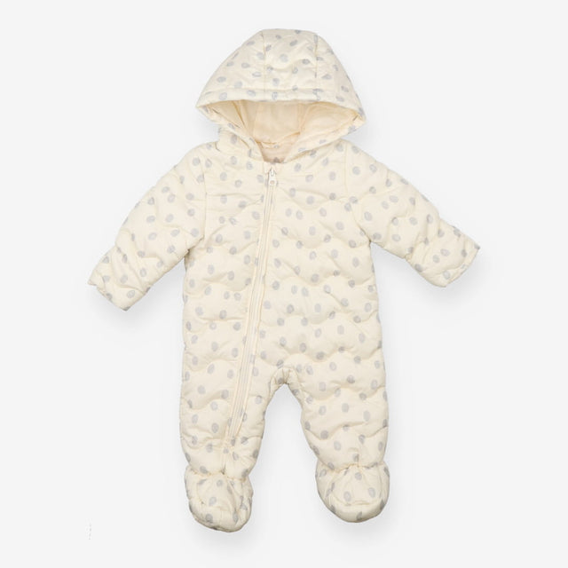 Pramsuit Cream Grey Spots