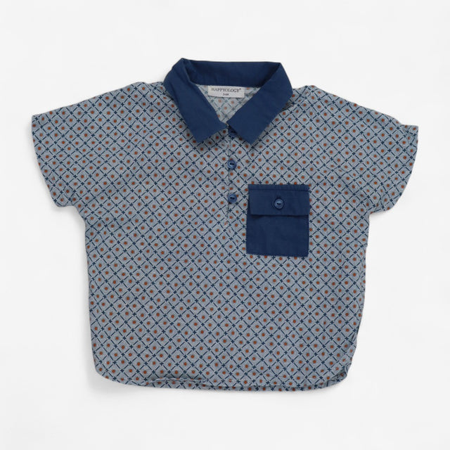 Happyology - Shirt & Shorts Diamond Print Navy