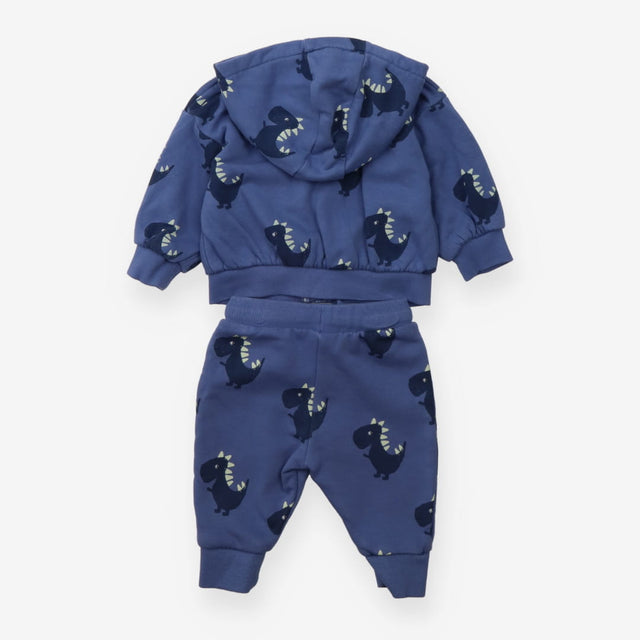 Outfit Hoodie and Joggers Blue Dinosaurs