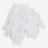 Long Sleeve White Bodysuits 5 pack