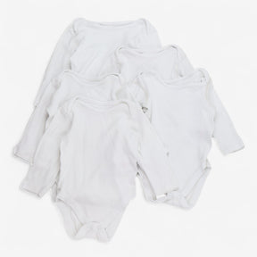 Long Sleeve White Bodysuits 5 pack