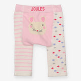 Leggings knit pink white stripe and spot legs mous