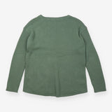  Sage Green Textured Crew Neck Cotton Knit 