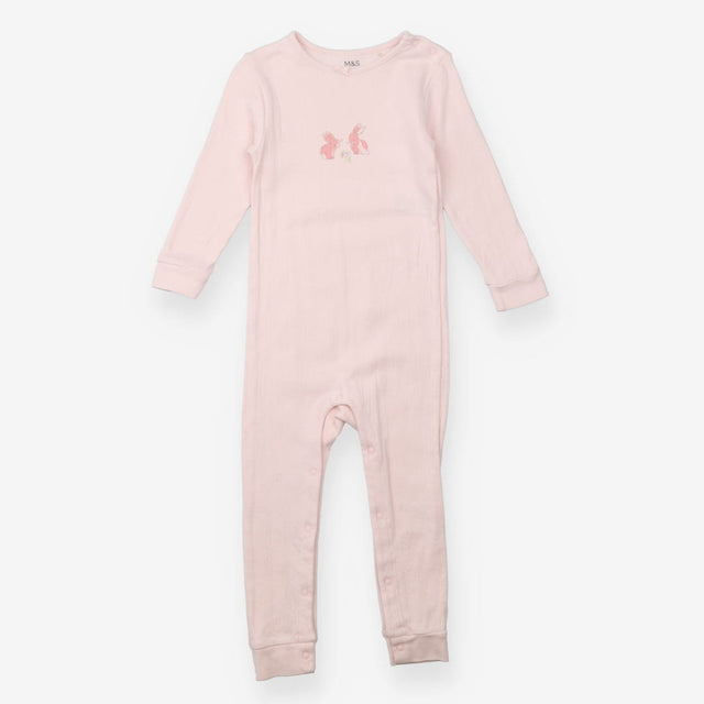 Sleepsuit Pink Pointelle Bunnies