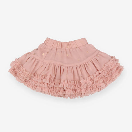 Skirt Pink Tulle Layered - Rose Gold Hearts