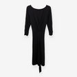 Black Jersey  Wrapover Midi Dress Long Sleeve 