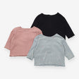 Black, Pink and Blue Ribbed Long Sleeves 3pc 